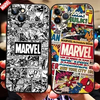 marvel comics logo for apple iphone 13 12 11 pro max 13 12 mini x xr xs max se 5s 6 6s 7 8 plus phone case liquid silicone funda