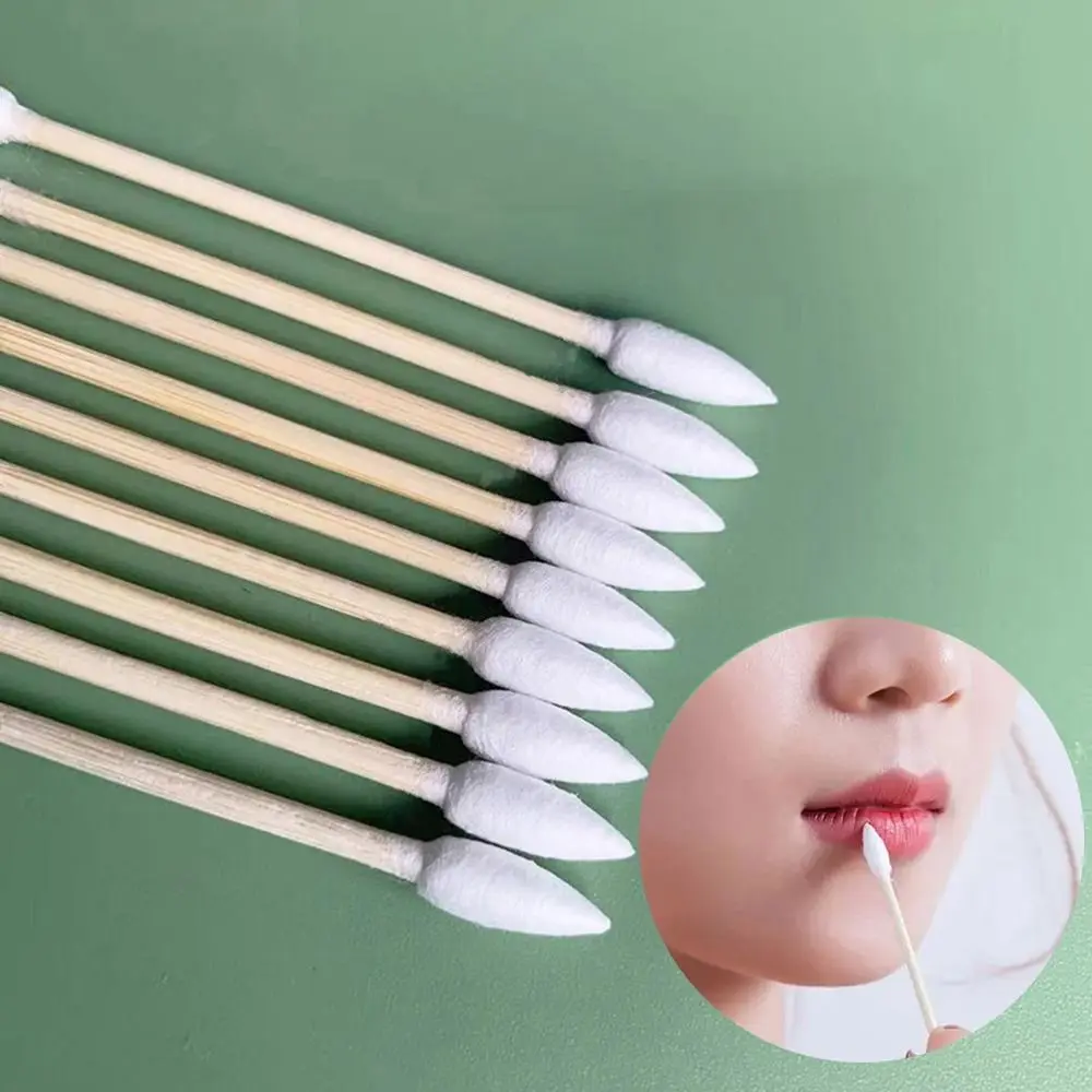 

Natural Cotton Double Pointed Cotton Buds Disposable Cleaning Narrow Areas Bamboo Stick Double Precision Tips Cleaning Tool