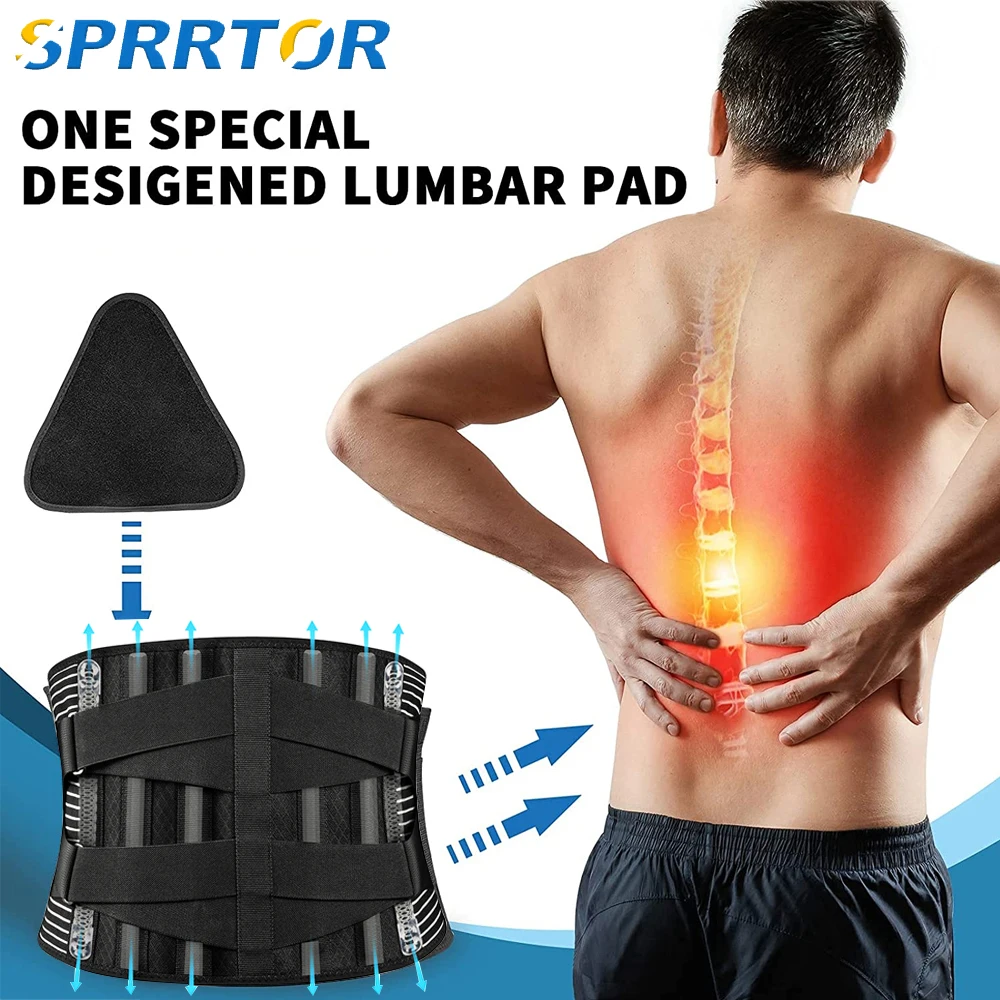 

Пояс для поддержки поясницы с двойным вытягиванием для мужчин и женщин, Ортопедический Корсет для декомпрессии позвоночника, пояс для талии, облегчение боли в спине