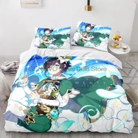 anime genshin impact bedding set single twin full queen king size genshin impact set childrens kid bedroom duvetcover sets 21