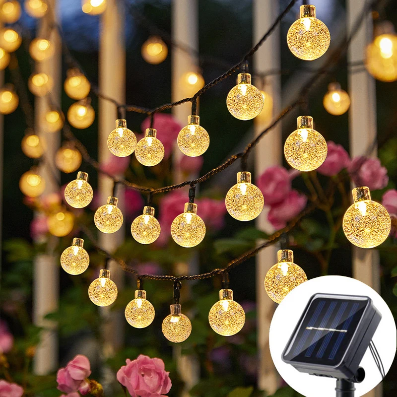 

Солнечные гирлянды Crystal Globe 20/50/100 LED теплый белый/многоцветный/белый