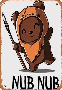 Металлический знак в стиле ретро - Настенный декор Ewok Nubs 8x12 дюймов