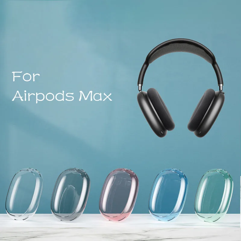 

For AirPods Max Case Clear Transparent Soft Silicone Black Headphone Cover For Apple Airpod Max Cases Earphone Earbuds Funda
