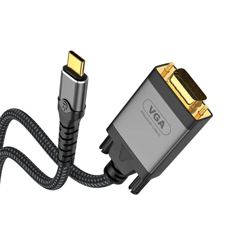 Кабель-адаптер USB Type C к VGA преобразователь типа папа-па видеовыход 1080P с