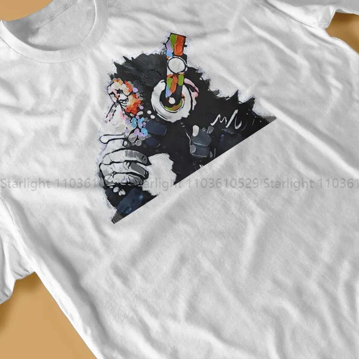 Веселая обезьяна DJ искусство для мужчин Бэнкси одежда футболка мягкая