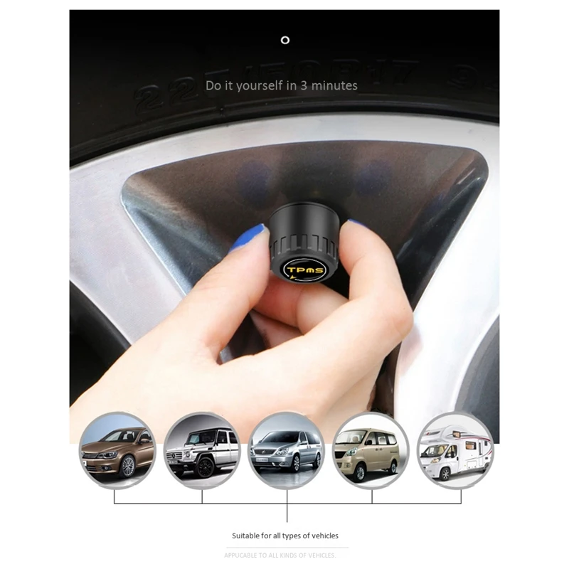 

Bluetooth 5.0 Car Tire Tyre Pressure Monitoring System Sensors For IOS Android APP Mobile Phone Monitoring Alarm