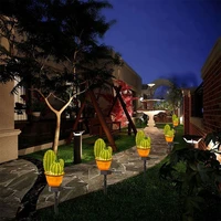 solar led lawn lamp waterproof cactus shape spike light for outdoor garden yard ground lamp led solar energy lamp lawn lighting