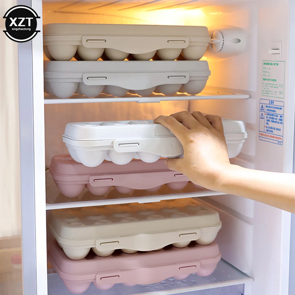 

Refrigerator Egg Storage Box Fresh Preservation Box Household Creative Kitchen Food Organizer Collision-proof 12/18 Grid Egg Box