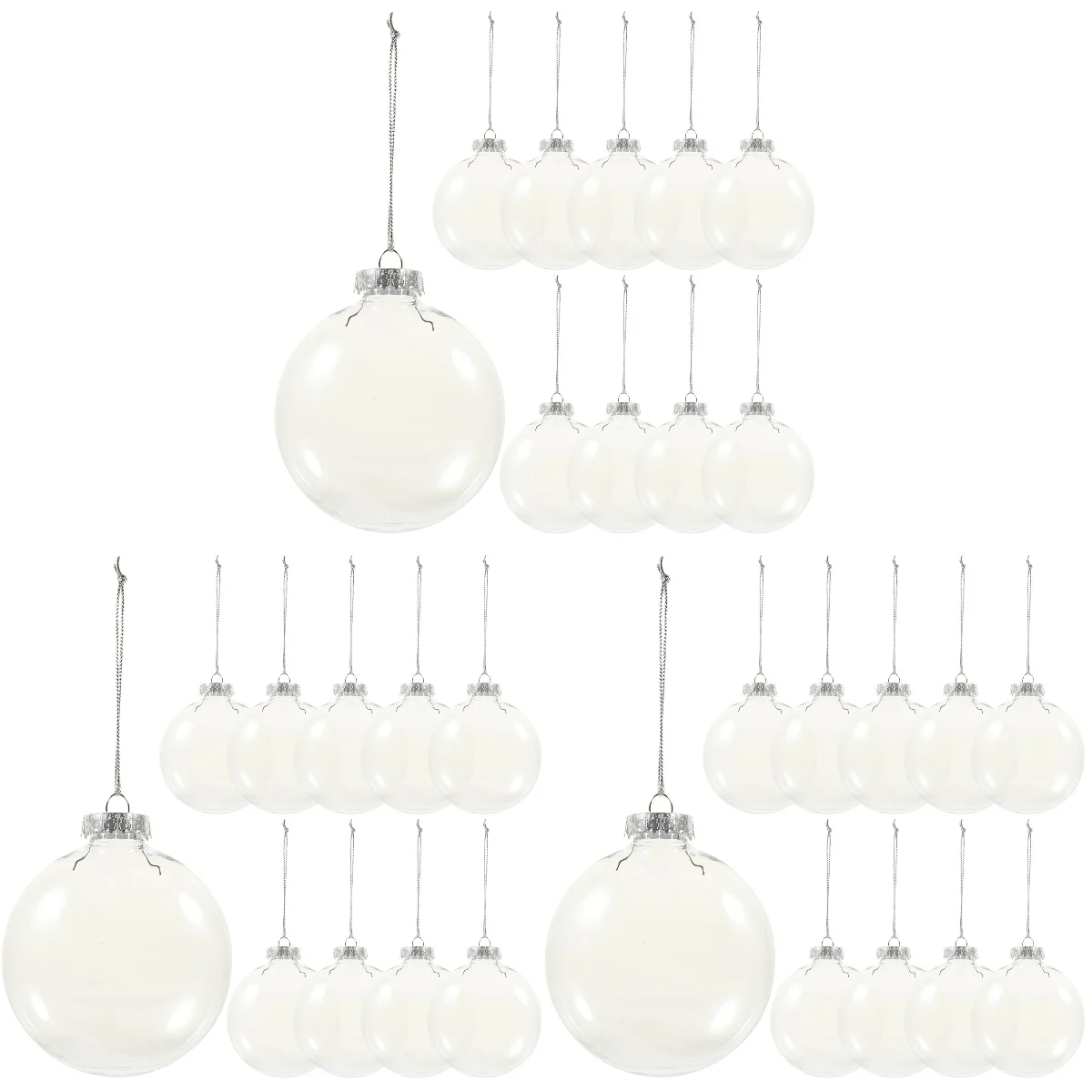 

30 Pcs Christmas Flat Balls Outdoor Decor Clear Crafts Fillable Pet Plastic Wedding Hanging Ornaments