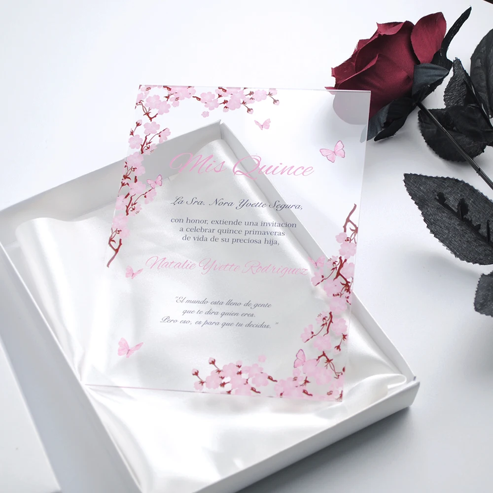 Прозрачные свадебные приглашения из плексигласа арабский текст сувениры для