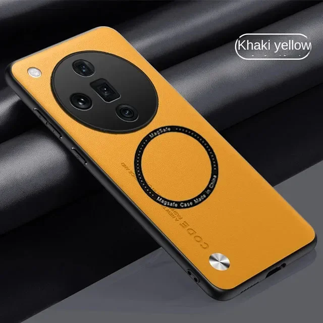 Кожаный магнитный чехол для Oppo Find X7 Ultra Magsafe с беспроводной зарядкой X6 X5 X3 Pro