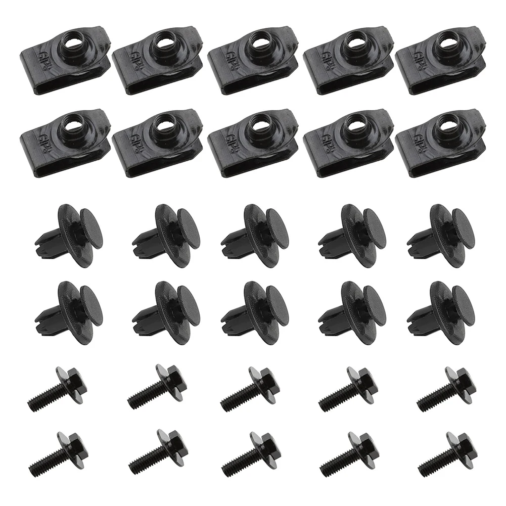 

30pcs For Nissan Qashqai 2014-2020 Engine Undertray-Cover Clips Metal Bolt Fixed Nut Clamps Metal Bolts Fixing Nuts Clips Access