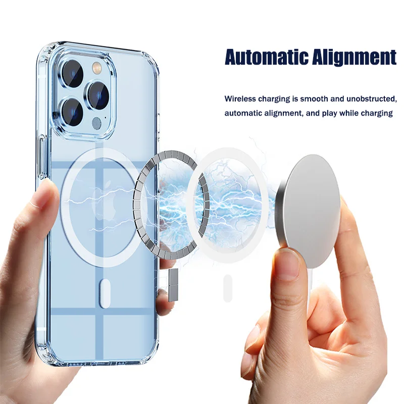 Прозрачный Магнитный чехол HD ДЛЯ Magsafe для iPhone 14 13 12 11 Pro Plus Mini Max X XS XR 7 8 SE3 жесткий