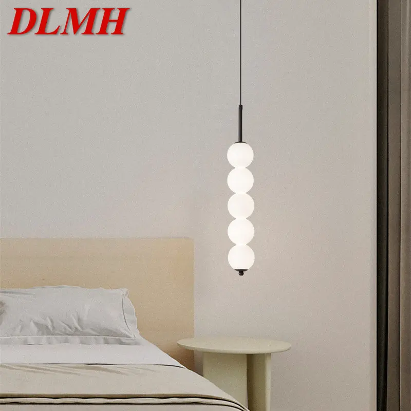 

DLMH Modern Brass Light Fixture Chandelier LED 3 Colors Simply Creative Decor Glass Hanging Lamp For Home Bedroom Bedside