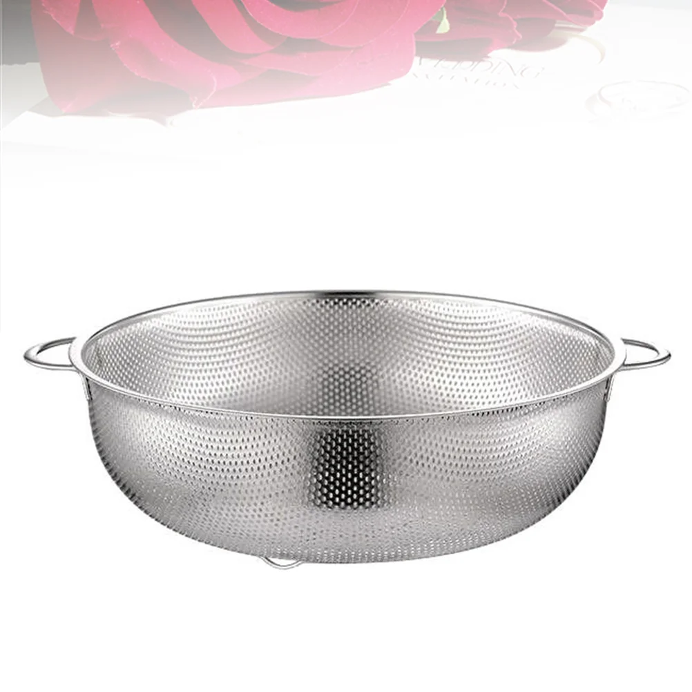 

Stainless Steel Washing Bowl Fine Mesh Strainer Colander Vegetables Fruit Washing Basket Sieve Bowl Spaghetti Colander for Home