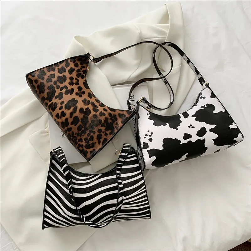 

Fengju Shoulder Bags for Women Fashion Zebra Print Women Luxury Handbag PU Leather Simple Underarm Shoulder Bag Totes Purses Pou