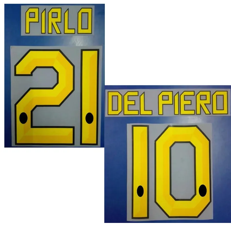 

Super A Retro 2010 2011 del piero pirlo number font print, Hot stamping patches