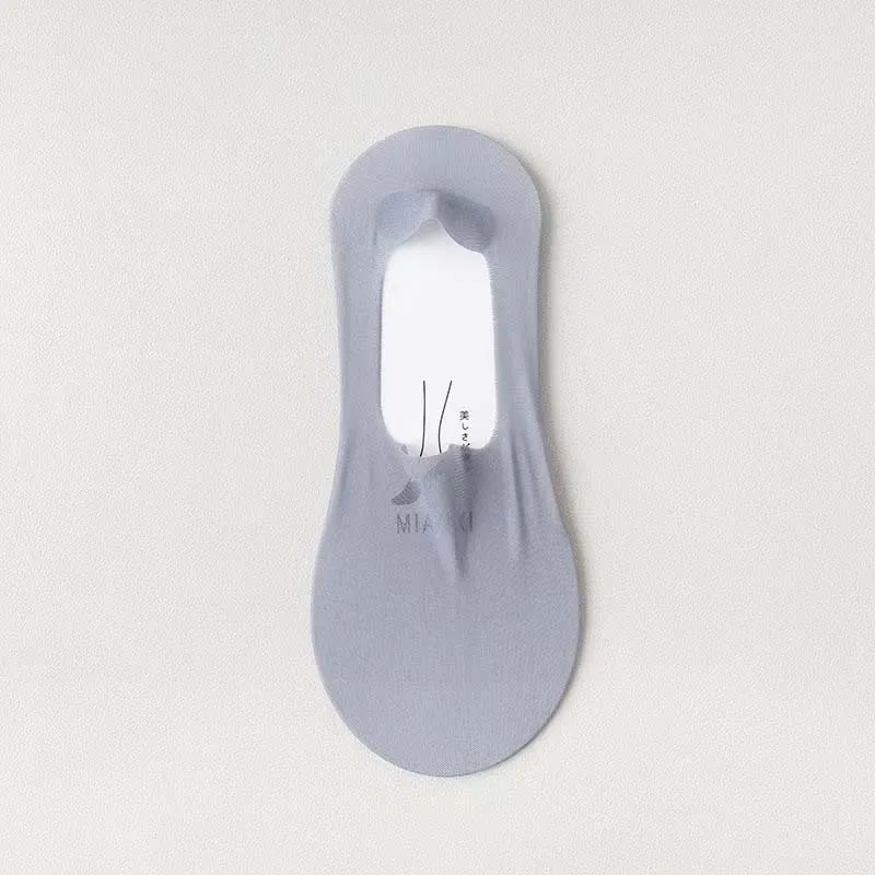 Women Socks Breathable Ice Screen Mesh Hole Boat Socks Comfortable Cotton Invisible Non-Slip Short Socks Ultra-Thin S