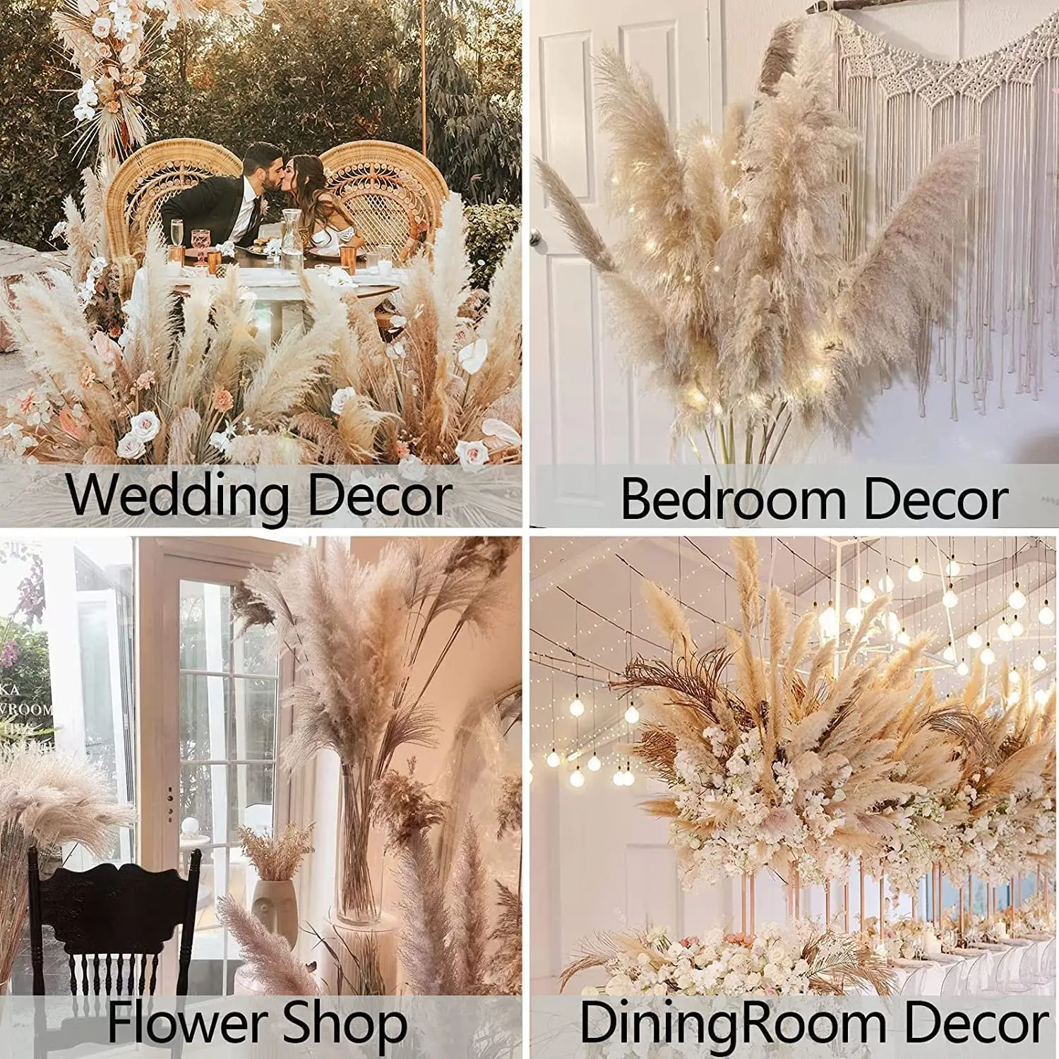 Натуральная сушеная пампасная трава большая пушистая для пола в стиле бохо