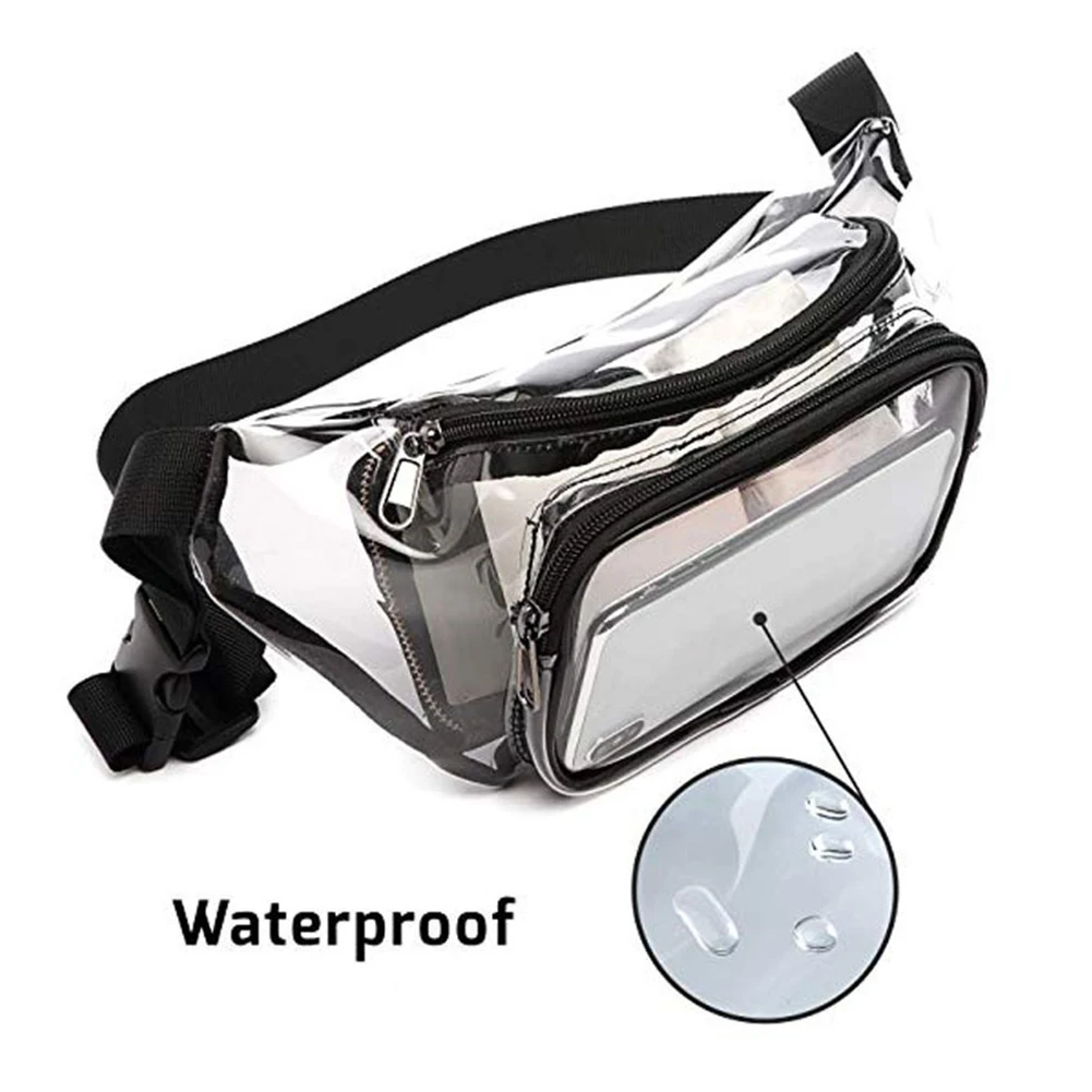 

Прозрачные поясные сумки из ПВХ для женщин и мужчин, водонепроницаемые Прозрачные поясные кошельки на молнии