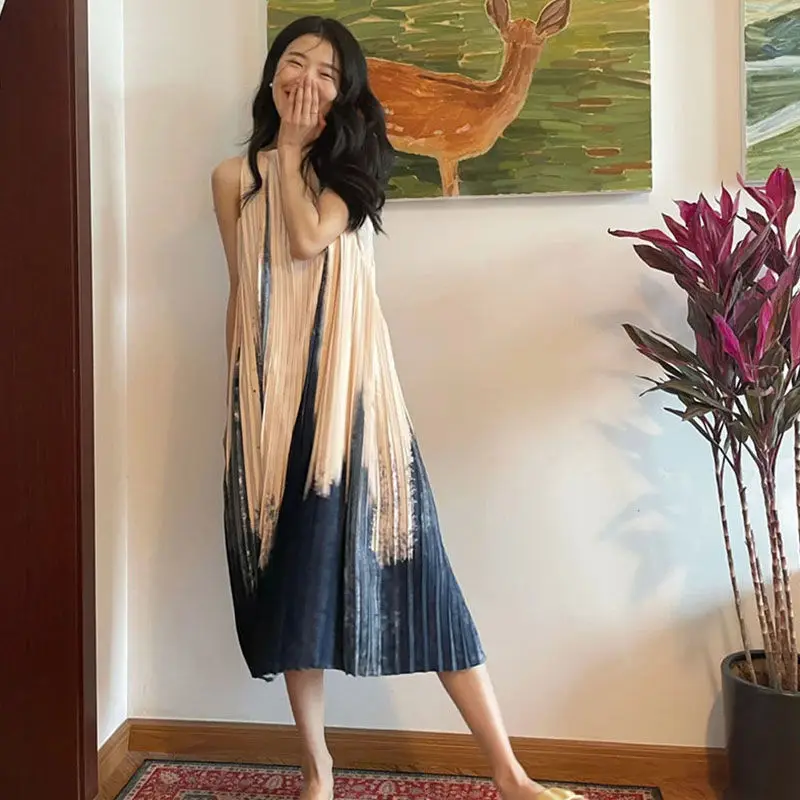 

Summer Womens Dress Sleeveless Sleepshirts Vintage Lady Girls Nightgowns Comfort Silky Nightdress Silk Satin Pajamas Sleepwear