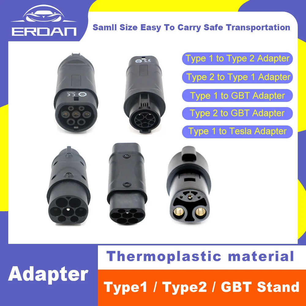 EV-адаптер типа 1, Тип 2 Tesla GBT, китайский стандарт SAE J1772 IEC 62196-2, разъем для зарядки электромобиля, электромобиля