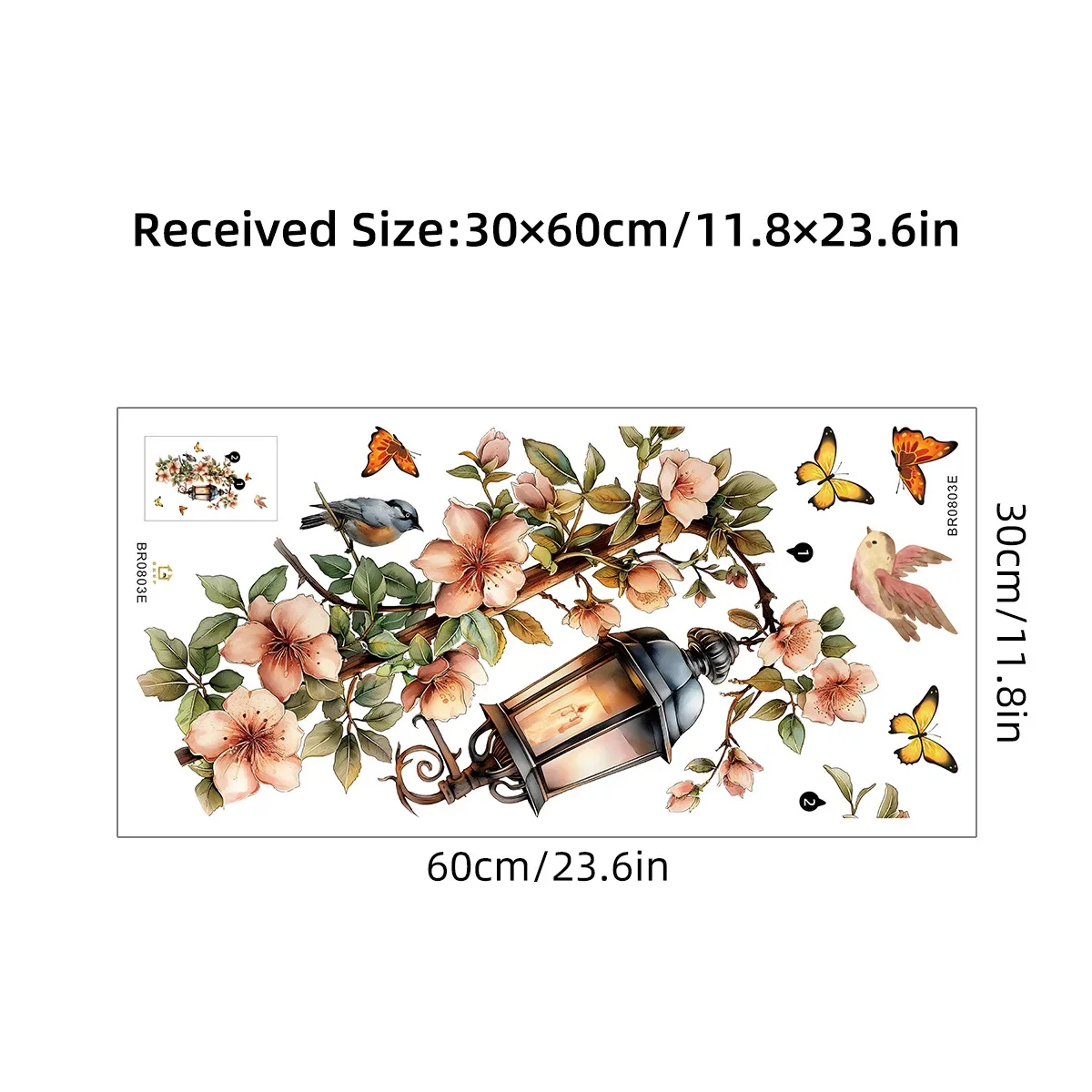 

Waterproof Pink Flower Pendant Light Wall Sticker for Bedroom Room Decal Wall Stickers Home Decoration Accessories