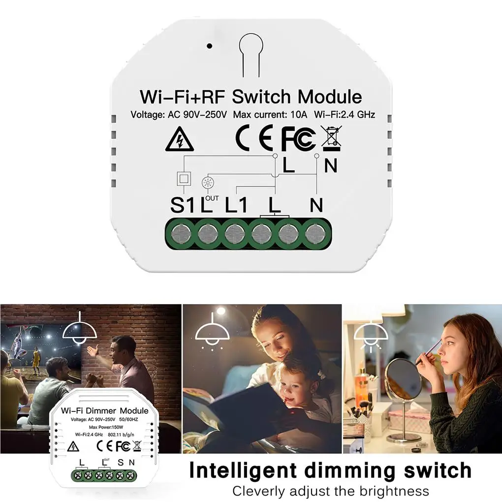 

Zigbee WIFI смарт-переключатель затвора релейный модуль Интеллектуальный светильник Диммер переключатель управление телефоном бытовая техник...