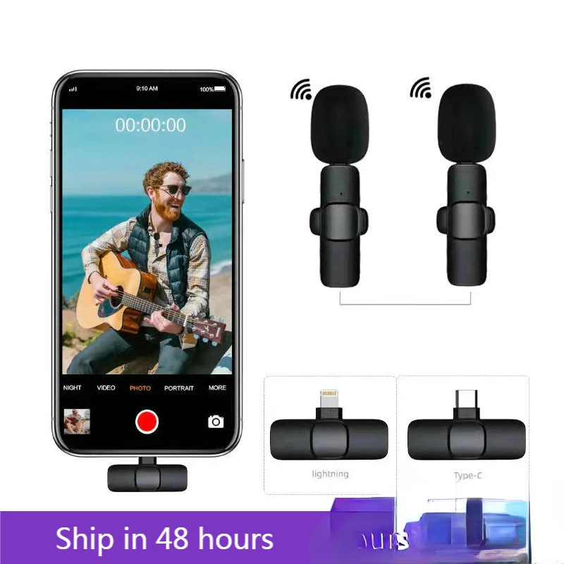 

Lavalier Microphone Broadcast Lapel Microphones Set Short Video Recording Chargeable Handheld Microphone Live Streaming