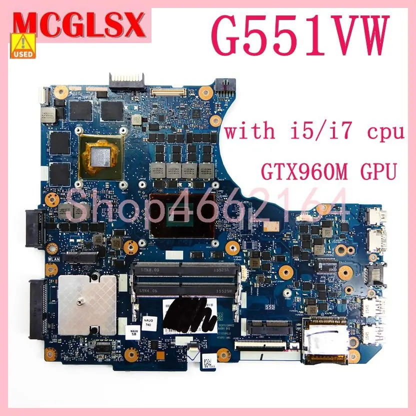 

Материнская плата для ноутбука G551VW с процессором i5/i7 GTX960M Материнская плата ASUS N551 G551 N551V G551V N551VW G551VW FX551V FX51VW