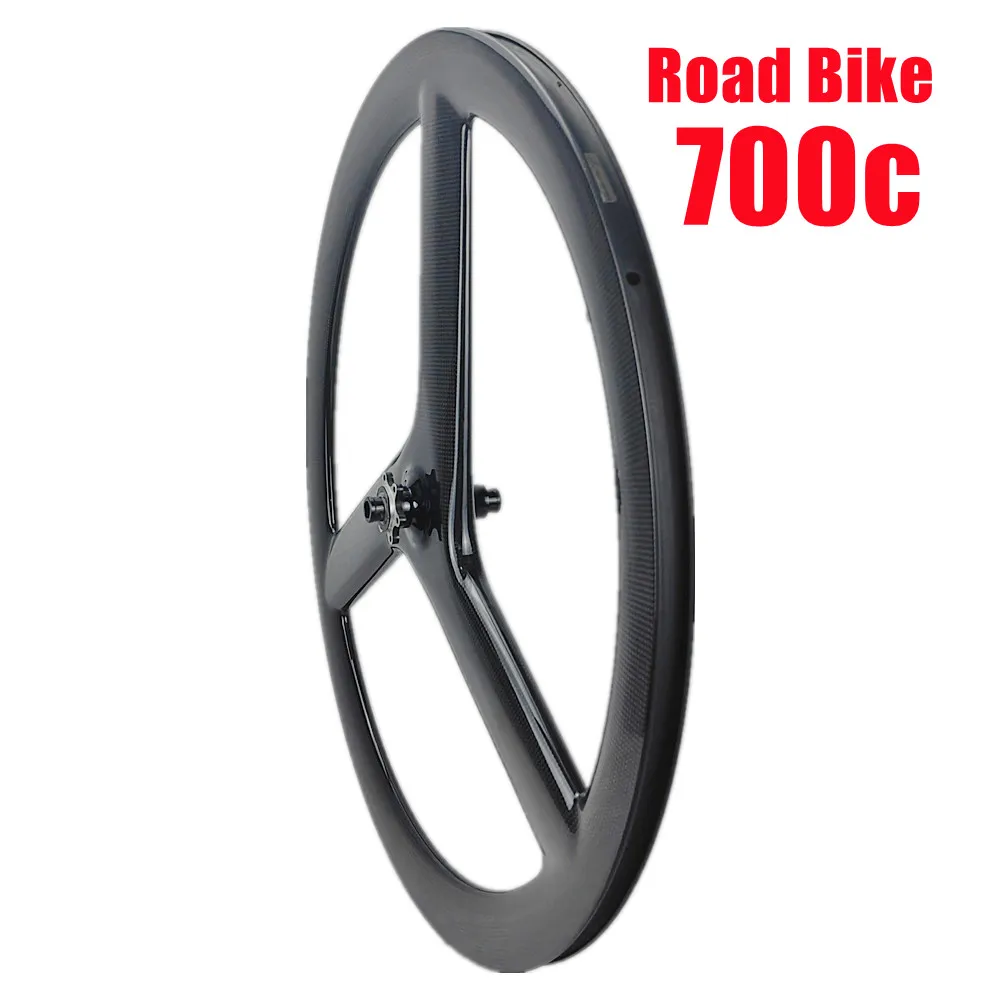 Super Light 3 Spokes Wheels 700c Fixied Gear Wheel 3spokes Bike Track Wheel 20MM Width 50MM Depth 700c Tri Spokes Road Wheel