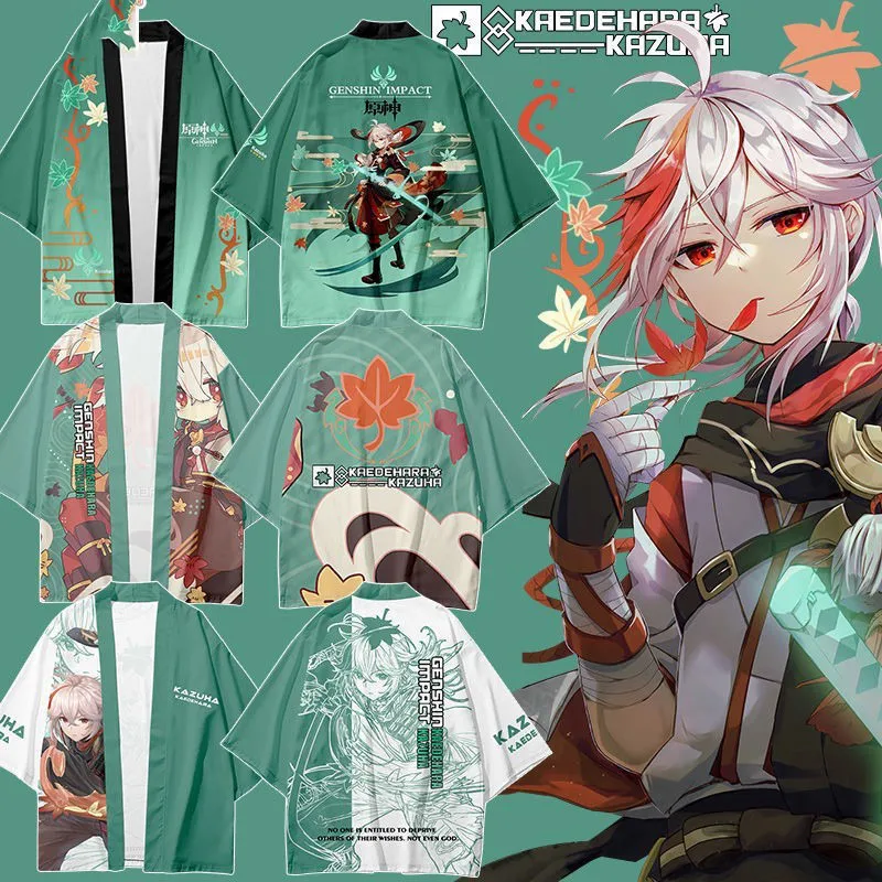 

2022 Kazuha Hoodie Genshin Impact Cosplay Costume Shorts Pant Cloak Kimono Wemen Men Pullover Kaedehara Harajuku Tops