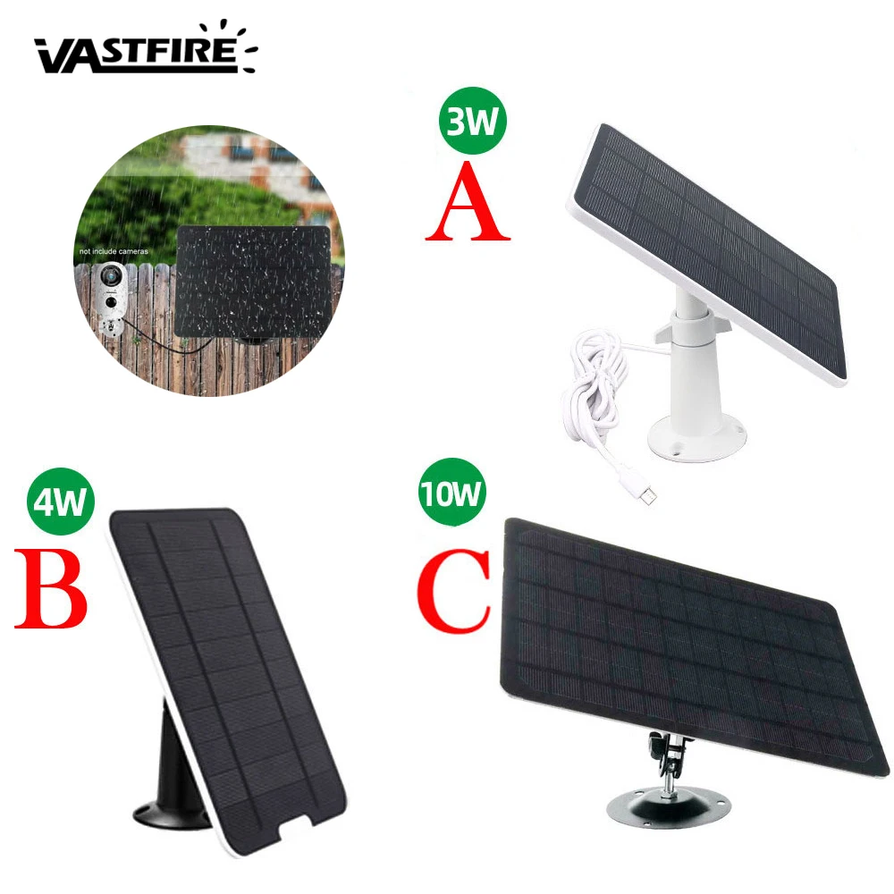 3W/4W/10W Summer Solar Panel for Security Camera 3m Charging Cable with USB Output for CCTV IP Camera Cam Outdoors Monitor
