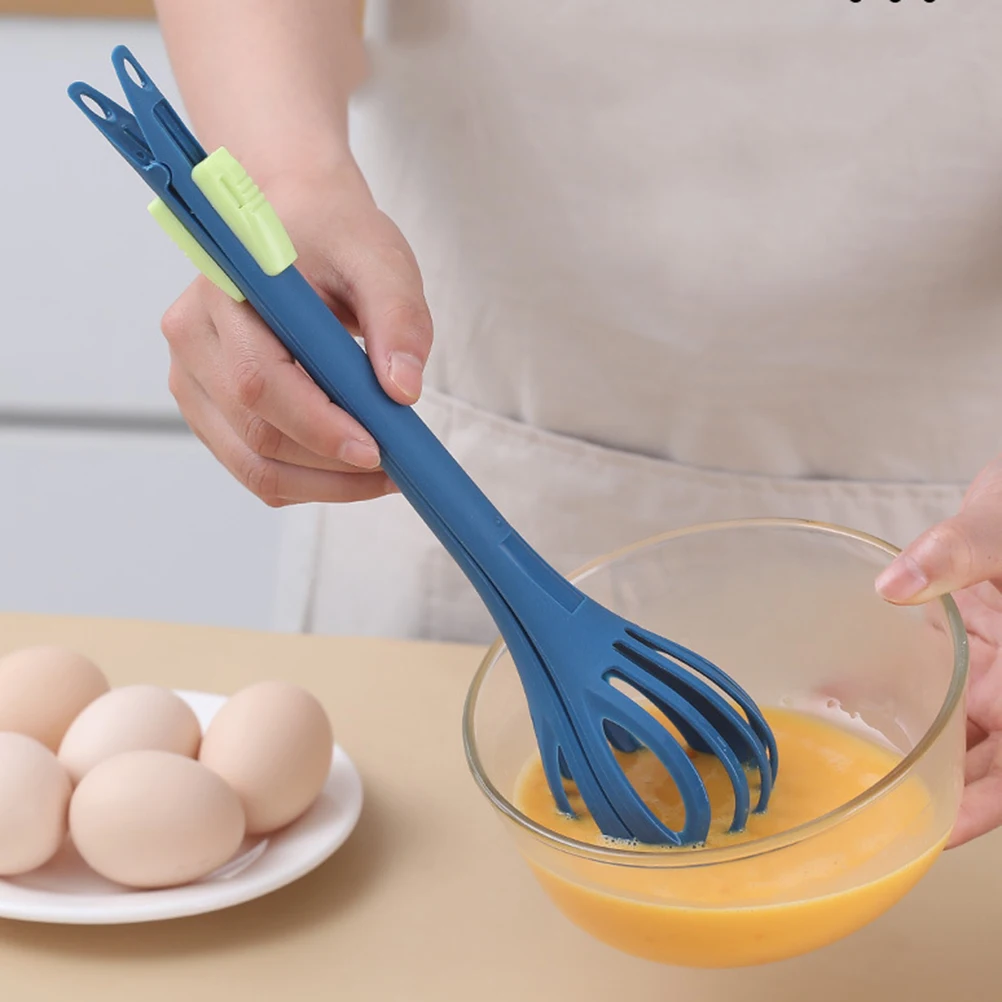 Купи 2-in-1 Food Clip & Egg Whisk, 3 Pieces Multifunctional Egg Bat, Egg Beater, Manual Kitchen Whisk, Egg Whisk, Spaghetti Tongs за 498 рублей в магазине AliExpress