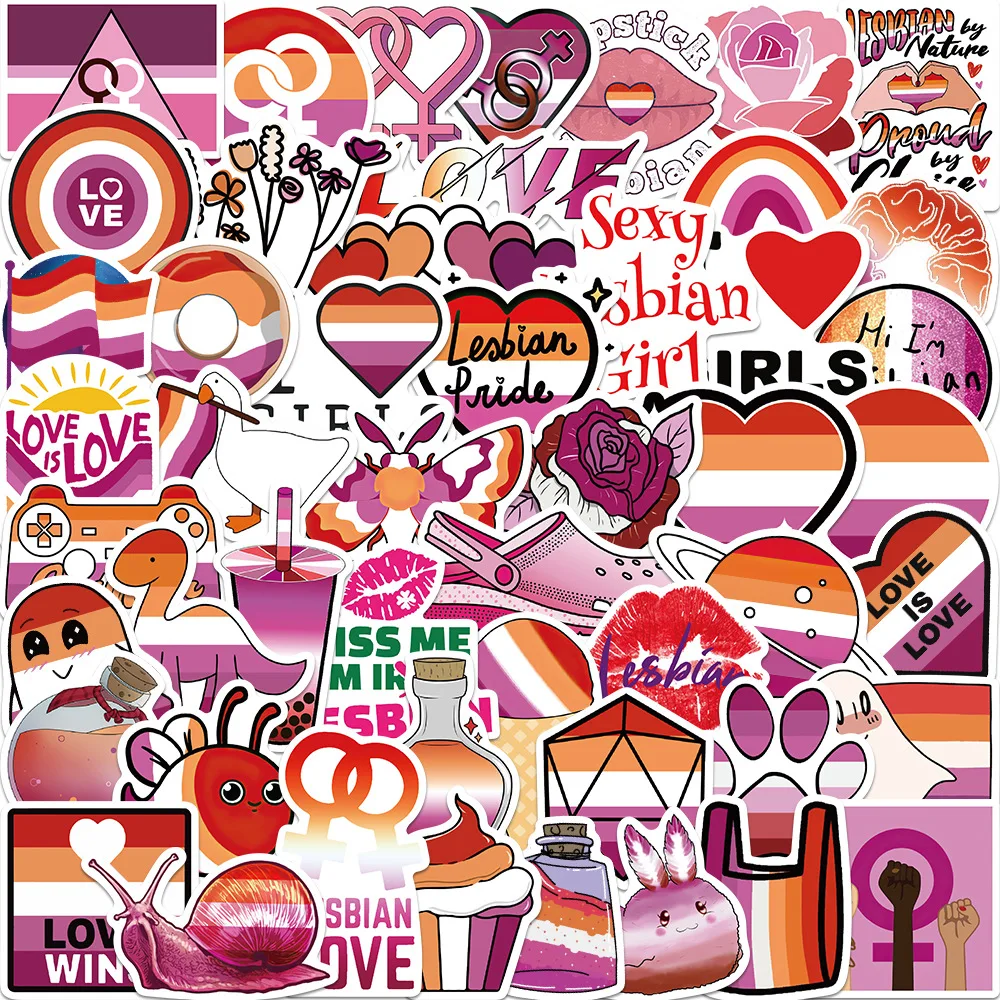 

10/50 Pcs Cartoon Purple Lesbian Personality Graffiti Sticker for DIY Laptop Fridge Luggage Phone Party Gift Stickers Wholesale