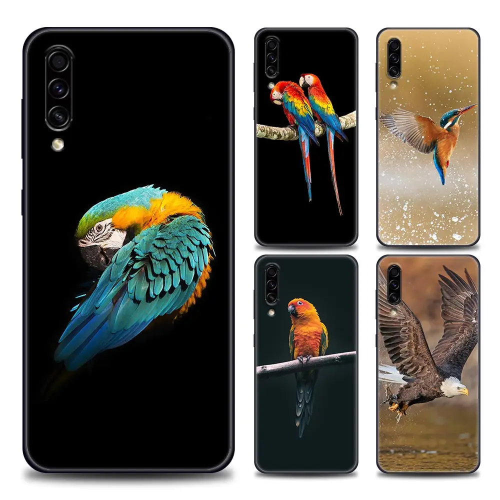 

Phone Case for Samsung A7 A52 A53 A71 A73 A91 M22 M30s M33 M62 M52 F23 F41 F42 5G 4G TPU Case Lovely Birds Parrot