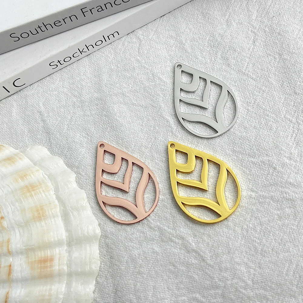 

5Pcs Stainless Steel Hollow Waterdrop Charms Teardrop Frame Pendant For Diy Earring Necklace Jewelry Making Craft Accessories