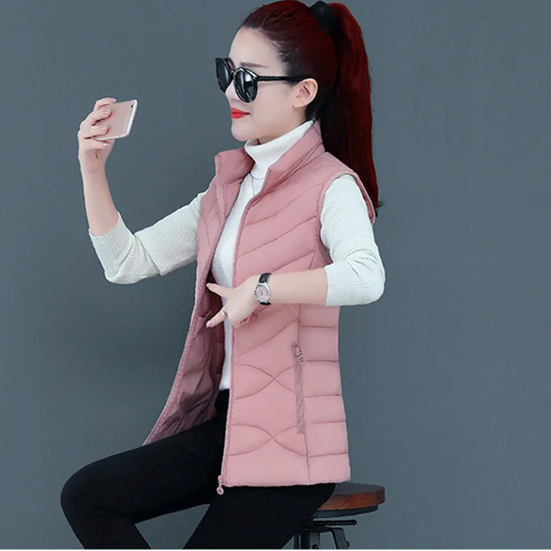 Elegant Student Short Cotton Coat Down Jacket Parkas NEW Casual Autumn Winter Vest Woman Loose Warm Tops 4XL Plus Size Waistcoat