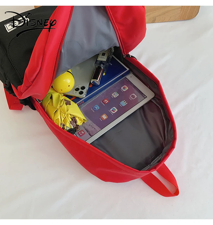 Disney girl's Mickey Mouse Schoolbag Bag For Female Travel Large Capacity Cartoon Handbag Student Fashion Nylon Backpack New