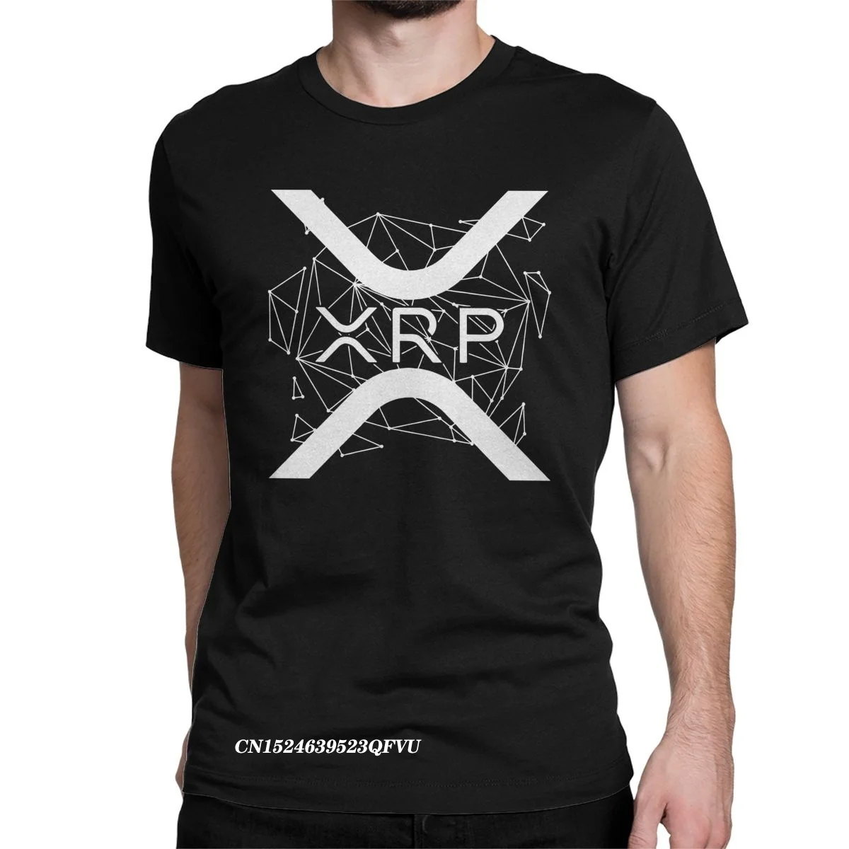 Men's Tee Shirt Ripple XRP Cryptocurrency Vintage Pure Cotton Tees Harajuku Crypto Tshirt Round Collar Clothing Gift Idea