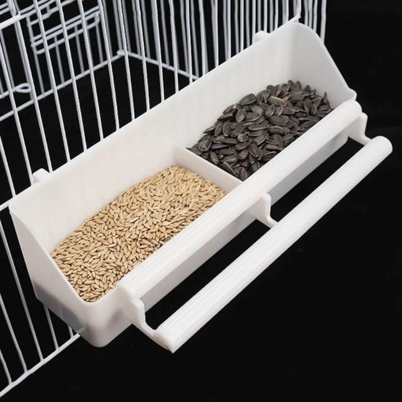 Plastic Food Container Creative Double Groove Bird Feeder Tr