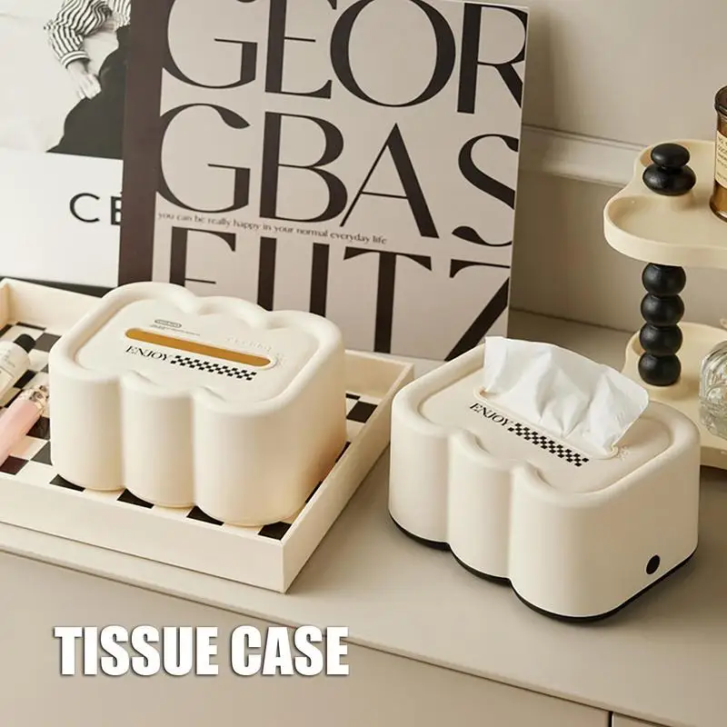 

Tissue Box Holder Dispenser Case Cover Tissue Holder Wall Mounted Wet Wipes Box With Lid Self Adhesive For Car Bathroom Bedroom