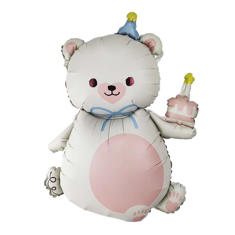 

Розовый матовый бант с медведем, фольгированный шар