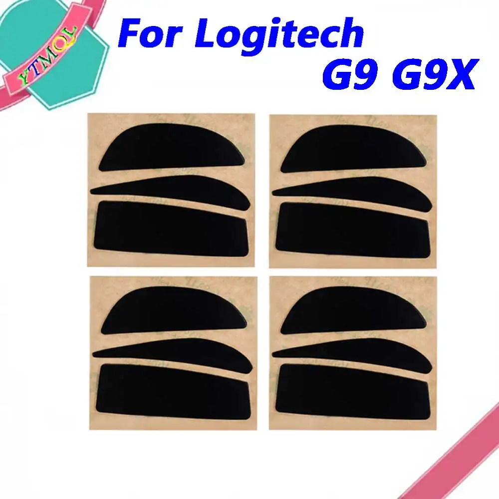 Hot sale 1-10set Mouse Feet Skates Pads For Logitech G9 G9X wireless Mouse White Black Anti skid sticker replacement Connector