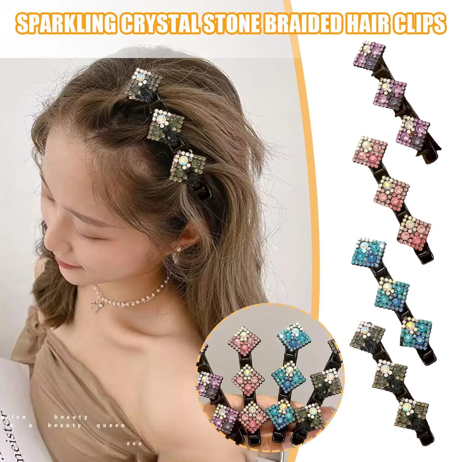 

Women Hair Clips Side Bangs Fixer Elegant Flower Pearls Braid Hairpins Sweet Hair Decorate Crystal Barrettes Hair Styling