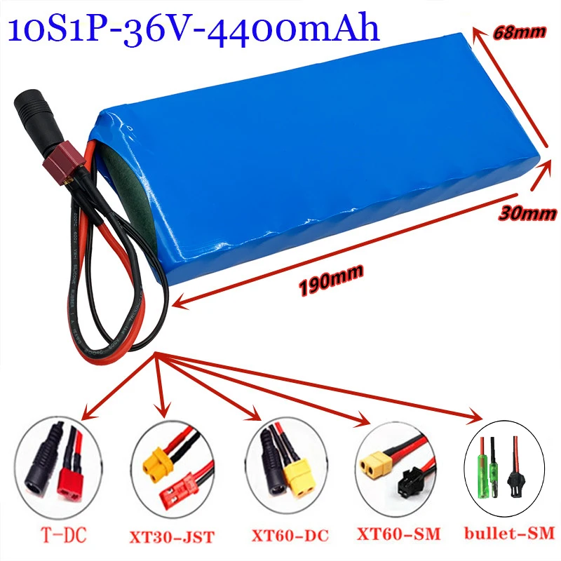 

36V Lithium-ionen akku 10S 1P 4,4 Ah batterie pack 250-500W high power batterie 42V 4400mAh Ebike elektrische fahrrad mit BMS