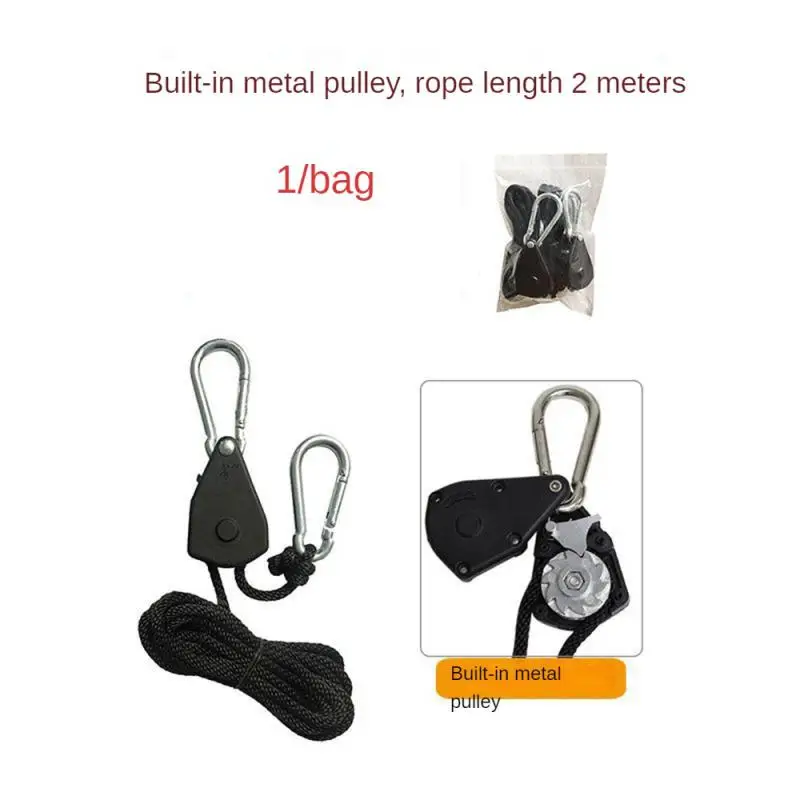 

Useful Adjustable 1-4pcs Hanging Rope Ratchet Lights Lifters Led Grow Light Hangers Zinc Alloy Hook Plastic Pulley