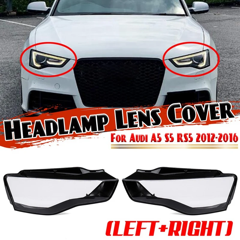 

Headlight Housing Headlight Mask Clear Lamp Cover Clear Lampshades For A5 S5 RS5 2012-2016
