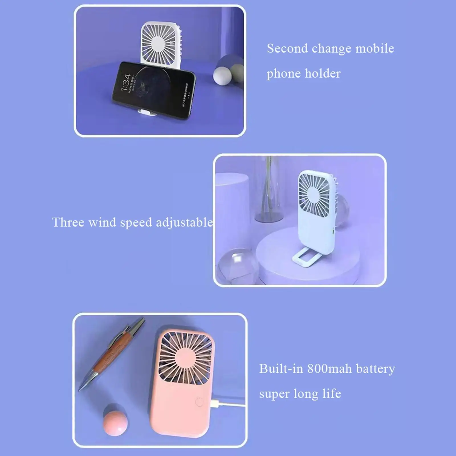 

Portable Mini Pocket Fan Hand Held Travel Cooling USB Mini Outdoors Fans Desktop Mini Cooler Rechargeable Summer Air Y0T2