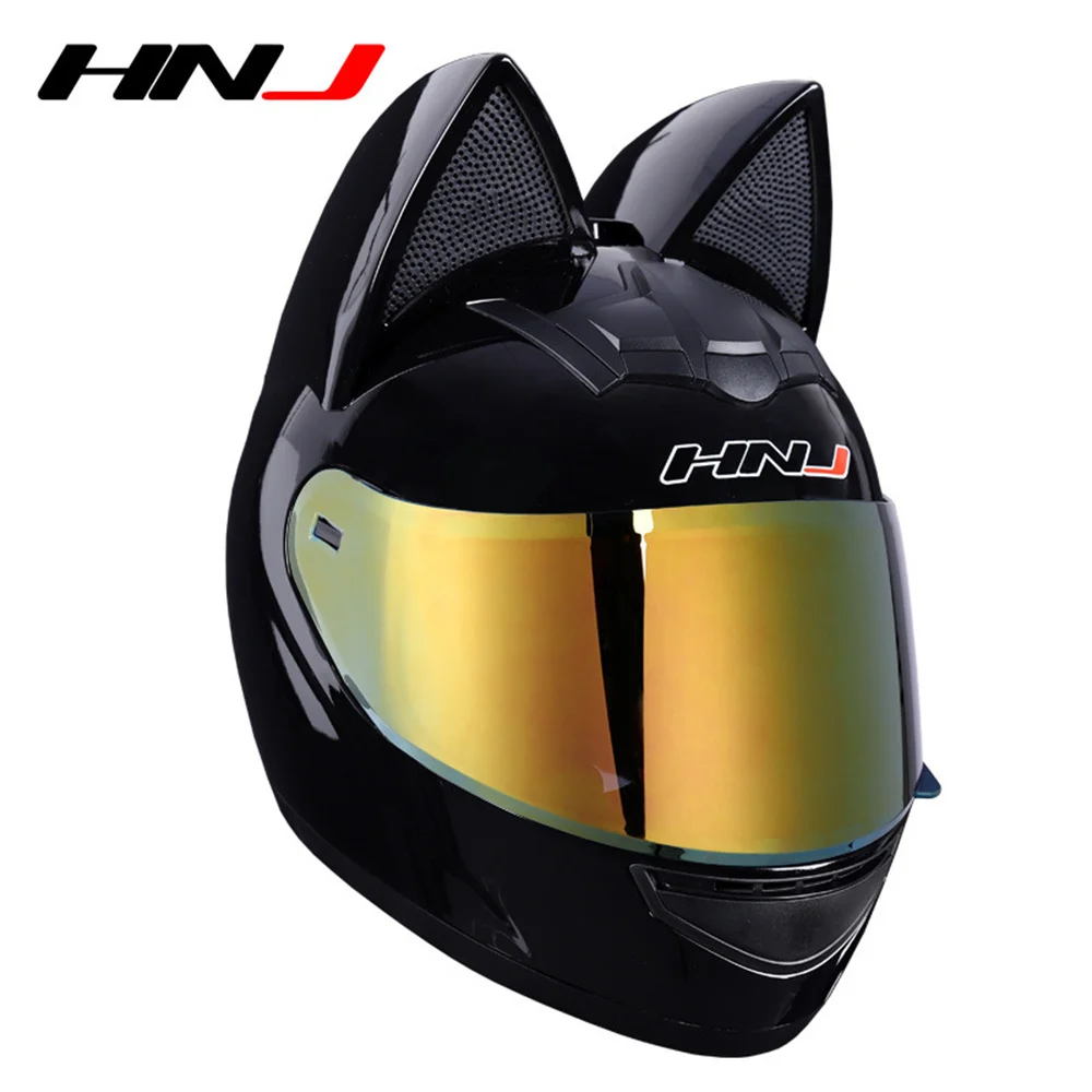 

Locomotive Helmet Single Lens Full Face Helmet Detachable Universal Cat Ears Safety Helmets And Headgear Helmet Breathable